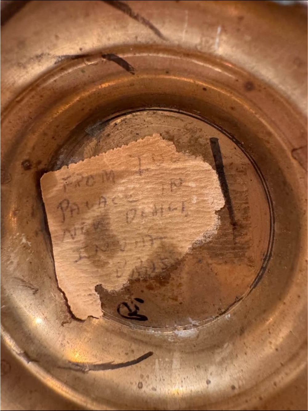 Vintage VTG Solid Brass Floral Inlay 8" Flower Vase -Ivan Palace New Delhi India - Picture 8 of 11